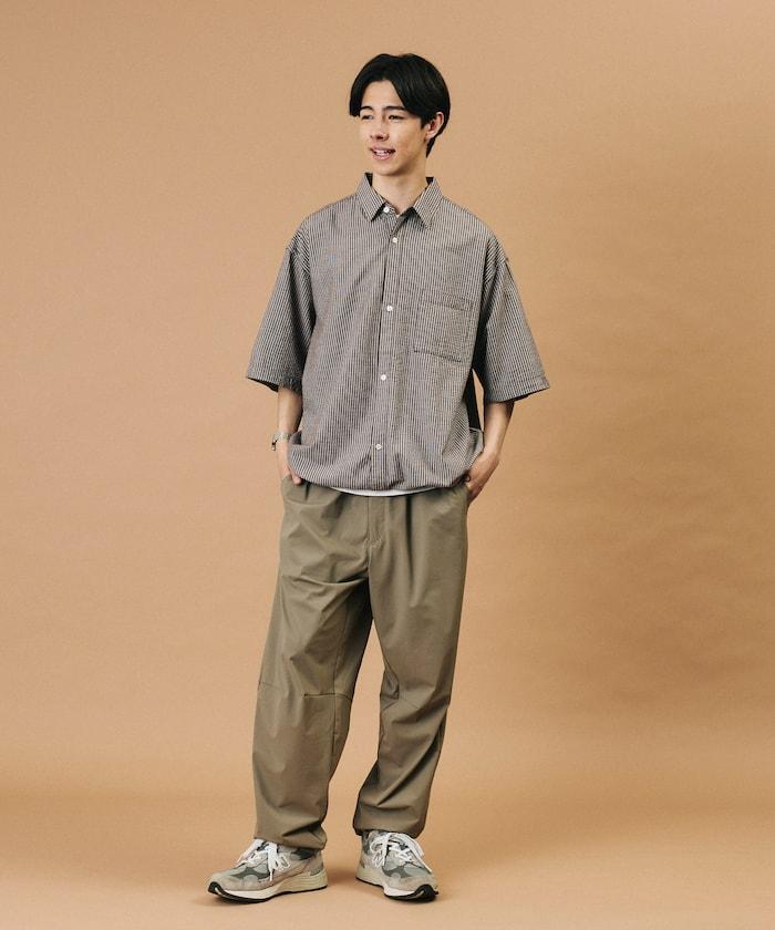 FREAK'S STORE for BEACH & FES 泡泡紗 抽繩 標準領 短袖襯衫