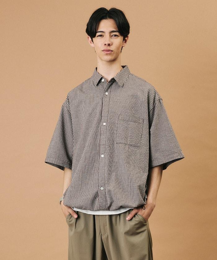 FREAK'S STORE for BEACH & FES 泡泡紗 抽繩 標準領 短袖襯衫