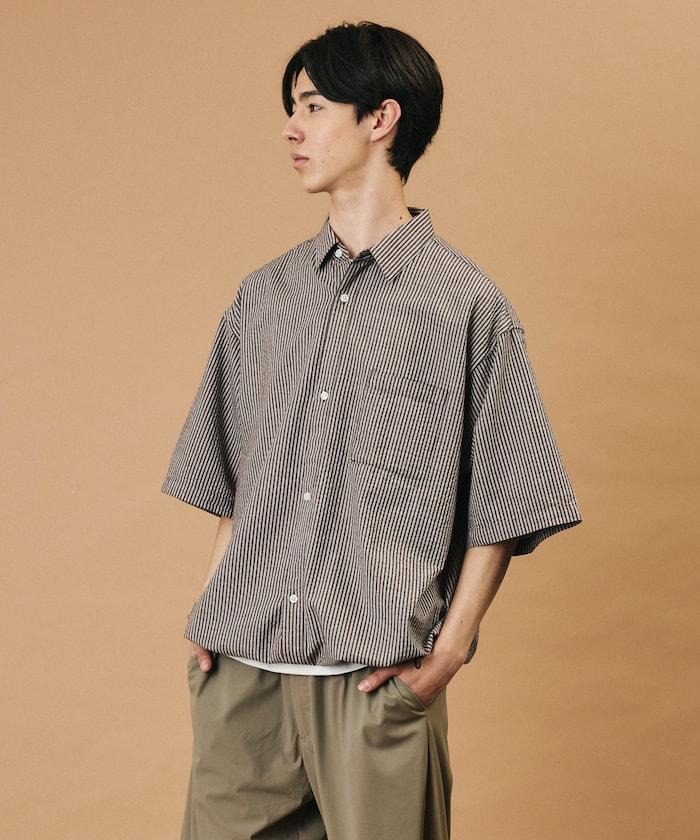FREAK'S STORE for BEACH & FES 泡泡紗 抽繩 標準領 短袖襯衫