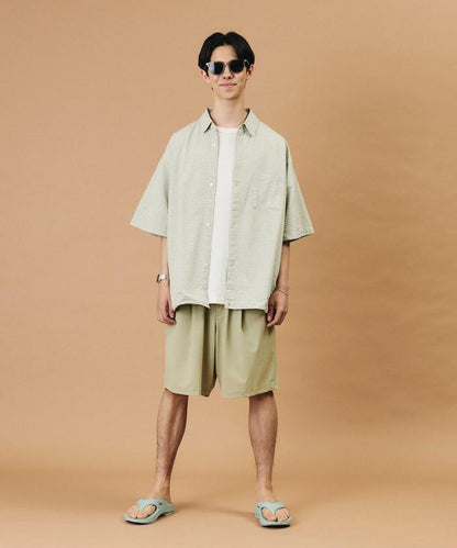 FREAK'S STORE for BEACH & FES 泡泡紗 抽繩 標準領 短袖襯衫