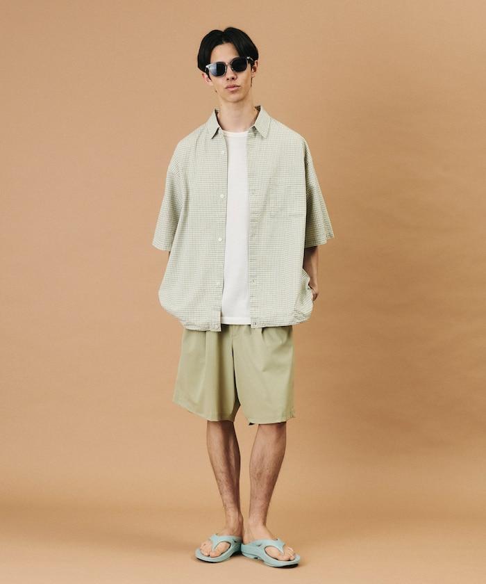 FREAK'S STORE for BEACH & FES 泡泡紗 抽繩 標準領 短袖襯衫