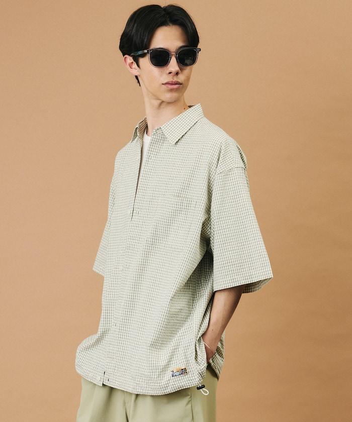 FREAK'S STORE for BEACH & FES 泡泡紗 抽繩 標準領 短袖襯衫