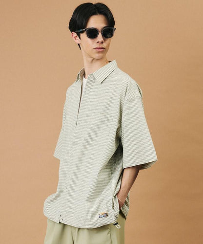 FREAK'S STORE for BEACH & FES 泡泡紗 抽繩 標準領 短袖襯衫