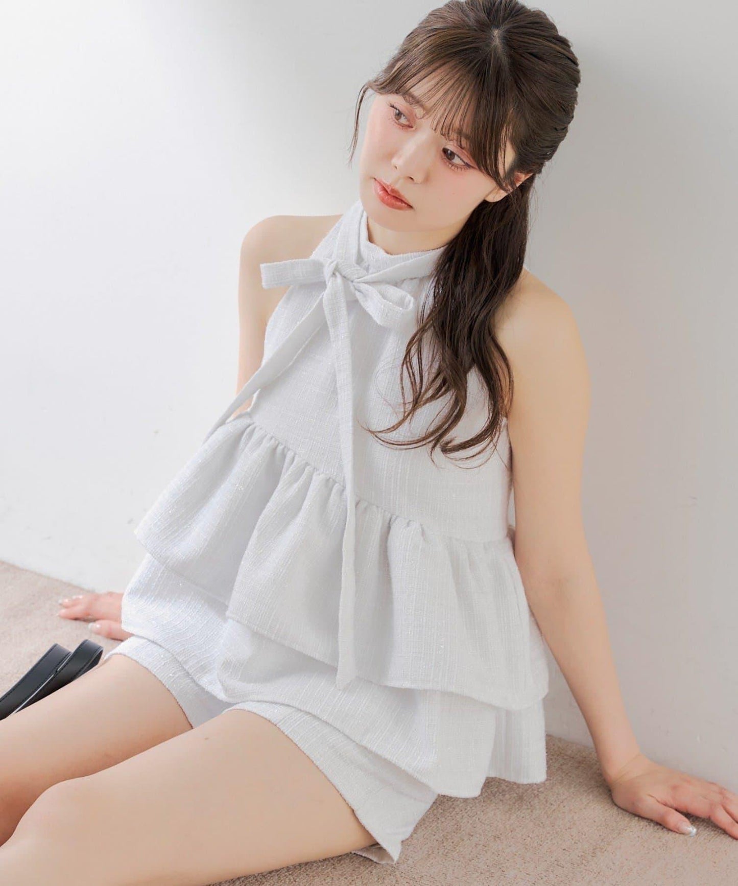 粗花呢 美式吊脖 羅紋 上衣