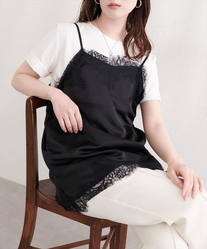 緞面蕾絲吊帶背心