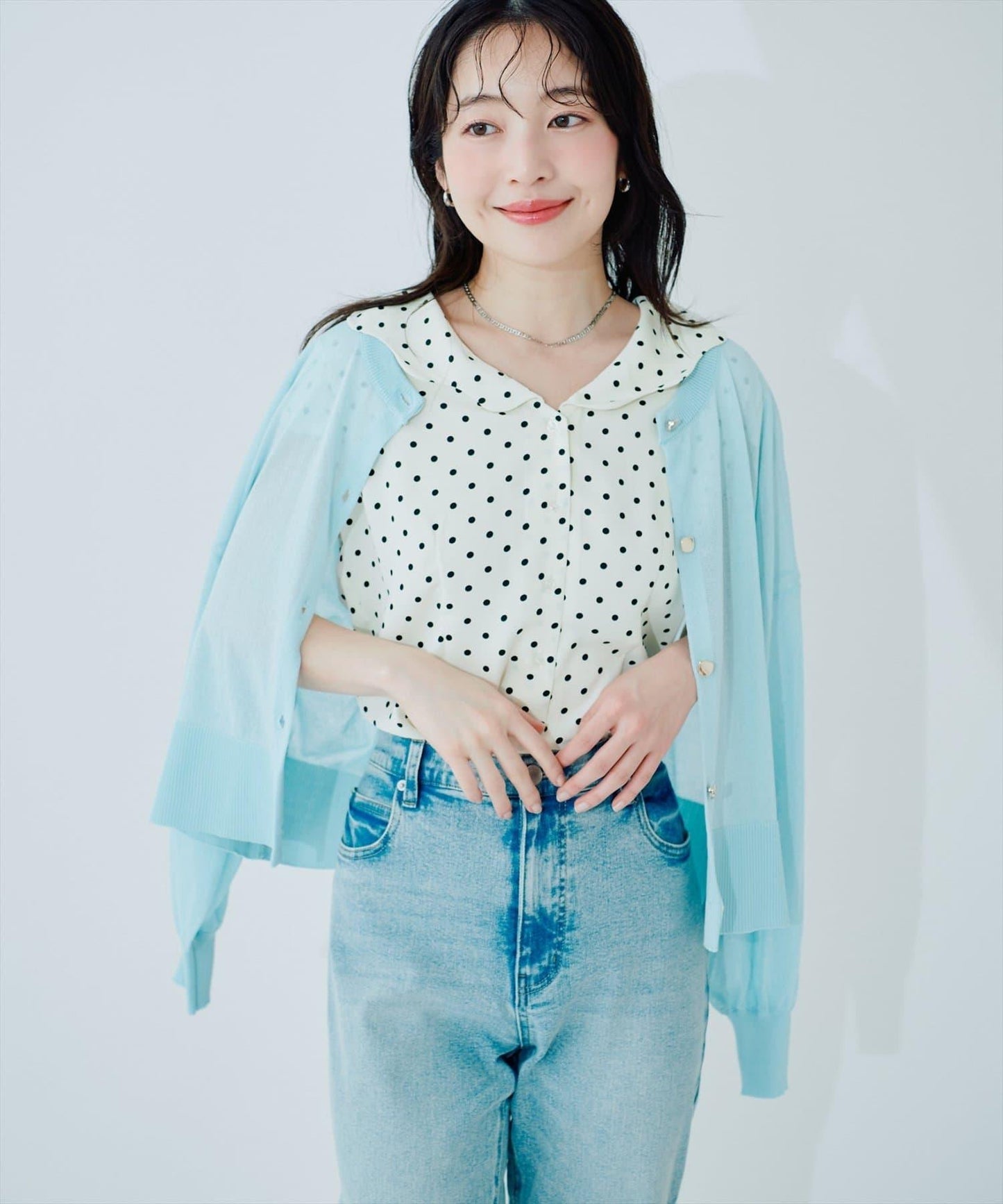 寬鬆復古波浪花邊襯衫