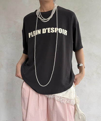 PLEIN D'ESPOIR 雪紡短袖LOGO T恤