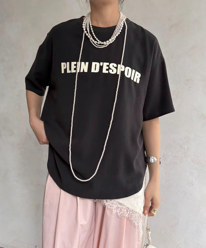 PLEIN D'ESPOIR 雪紡短袖LOGO T恤