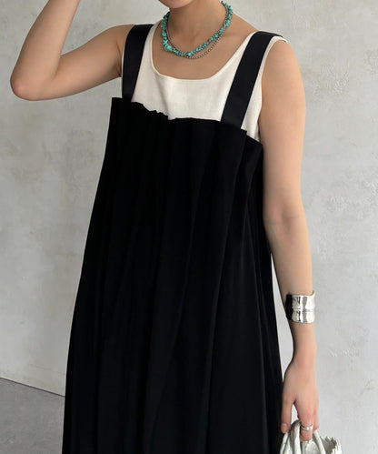 防潑水打褶百褶設計連衣裙