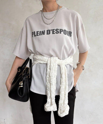 PLEIN D'ESPOIR 雪紡短袖LOGO T恤