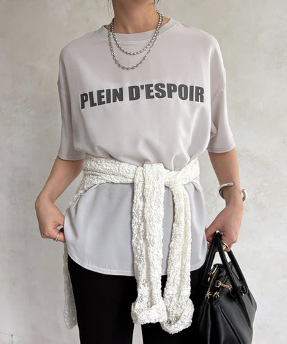 PLEIN D'ESPOIR 雪紡短袖LOGO T恤