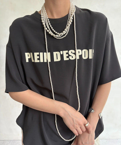PLEIN D'ESPOIR 雪紡短袖LOGO T恤