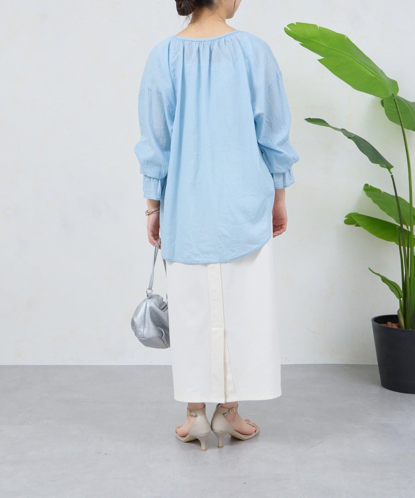 透視牛仔棉女式襯衫