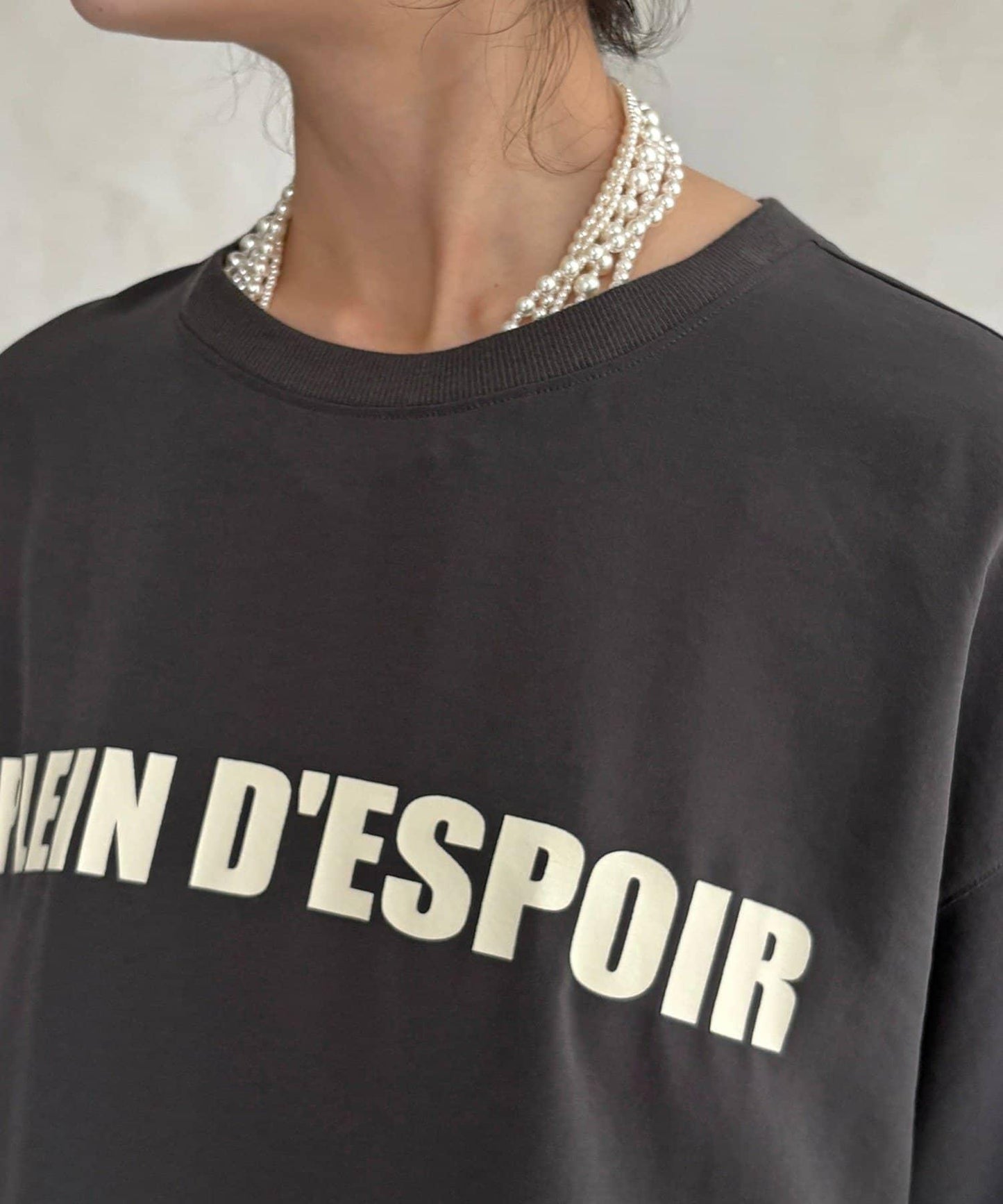 PLEIN D'ESPOIR 雪紡短袖LOGO T恤