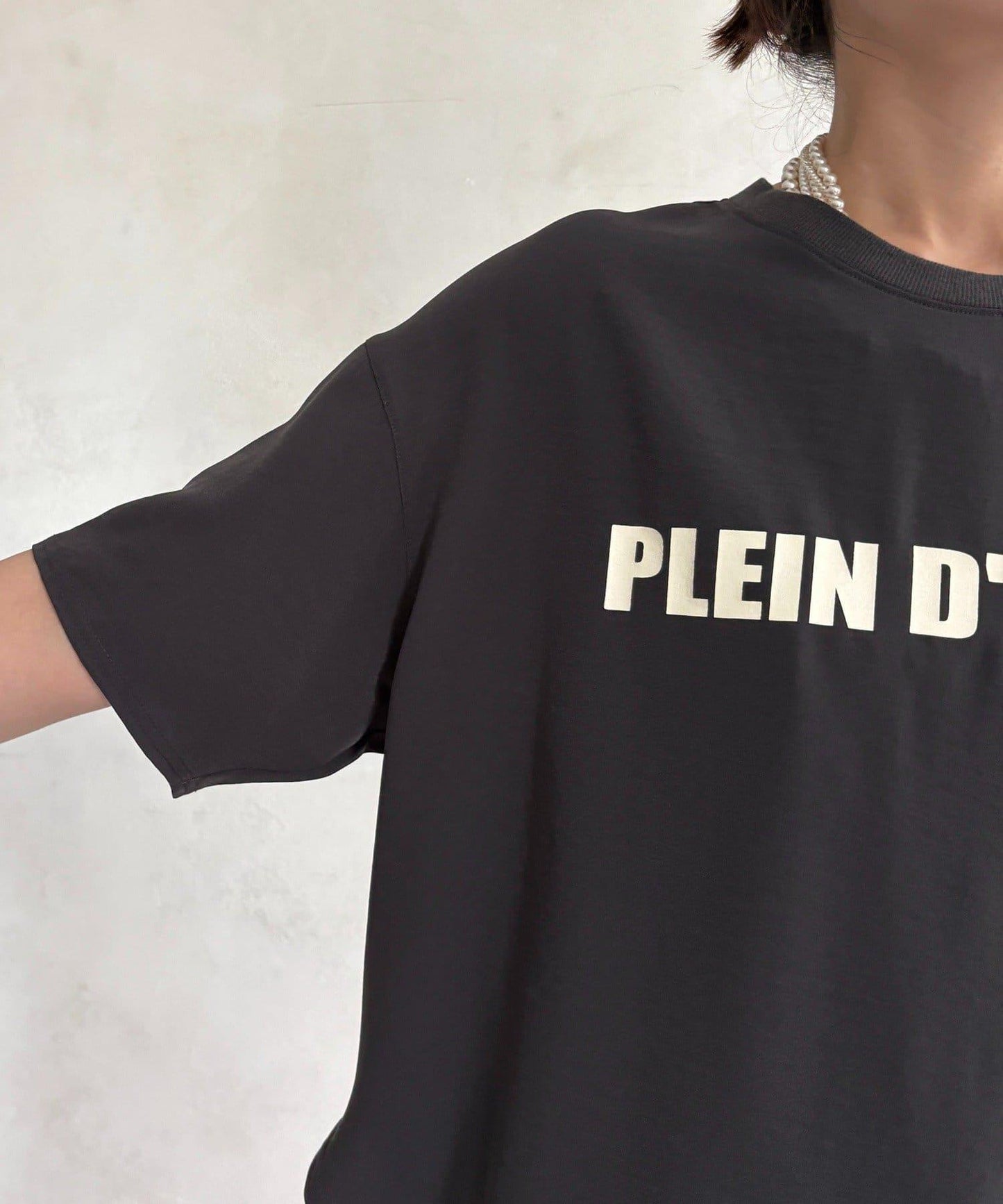 PLEIN D'ESPOIR 雪紡短袖LOGO T恤
