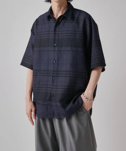 方塊格紋短袖襯衫