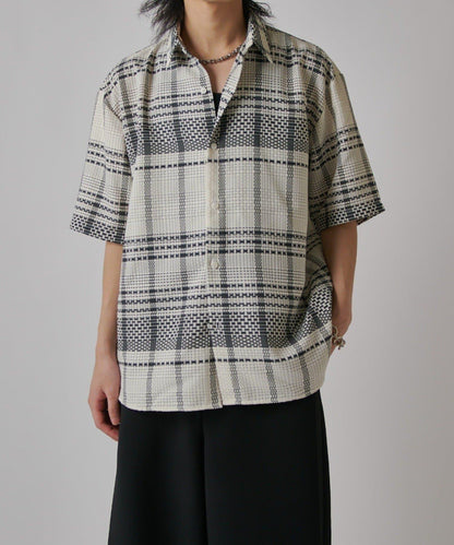 方塊格紋短袖襯衫
