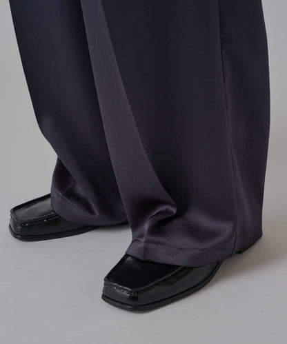復古緞面鬆緊休閒褲