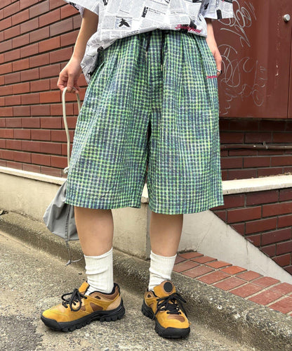 SOUNDS GOOOOD 霓虹格紋 休閒短褲