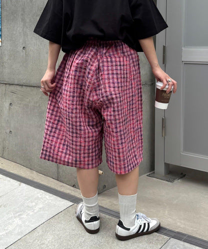 SOUNDS GOOOOD 霓虹格紋 休閒短褲