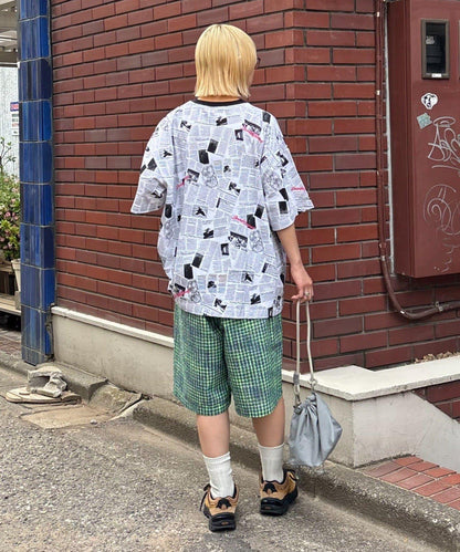 SOUNDS GOOOOD 霓虹格紋 休閒短褲