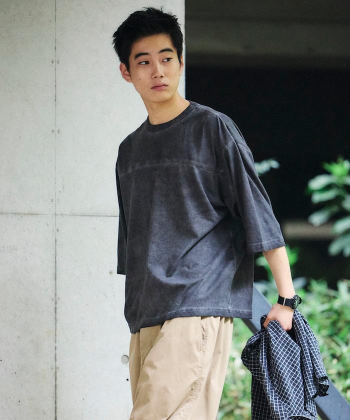 冷染工藝 橄欖球風設計 圓領T恤