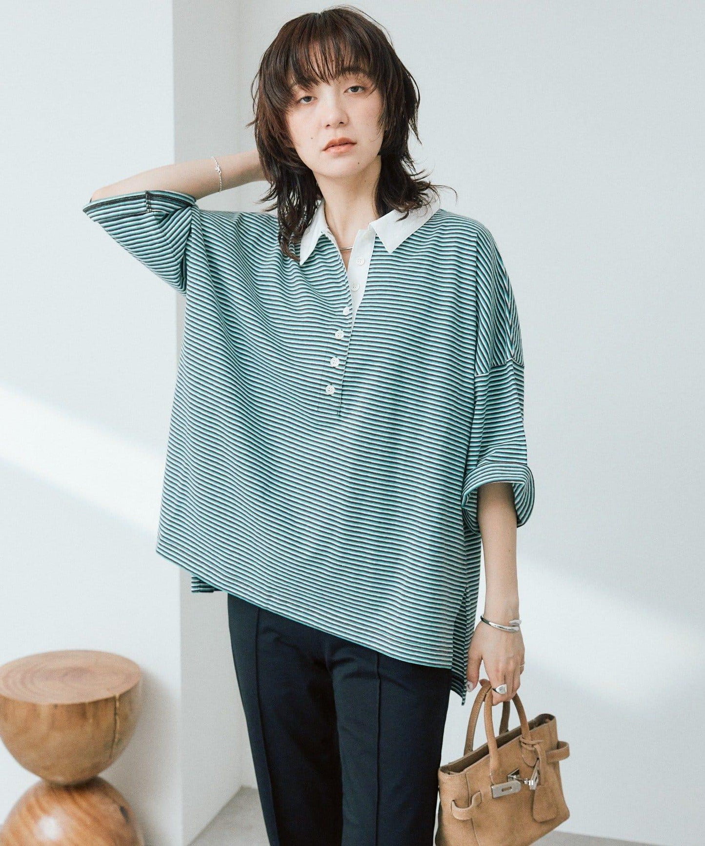 RIVE DROITE 多色條紋Polo衫