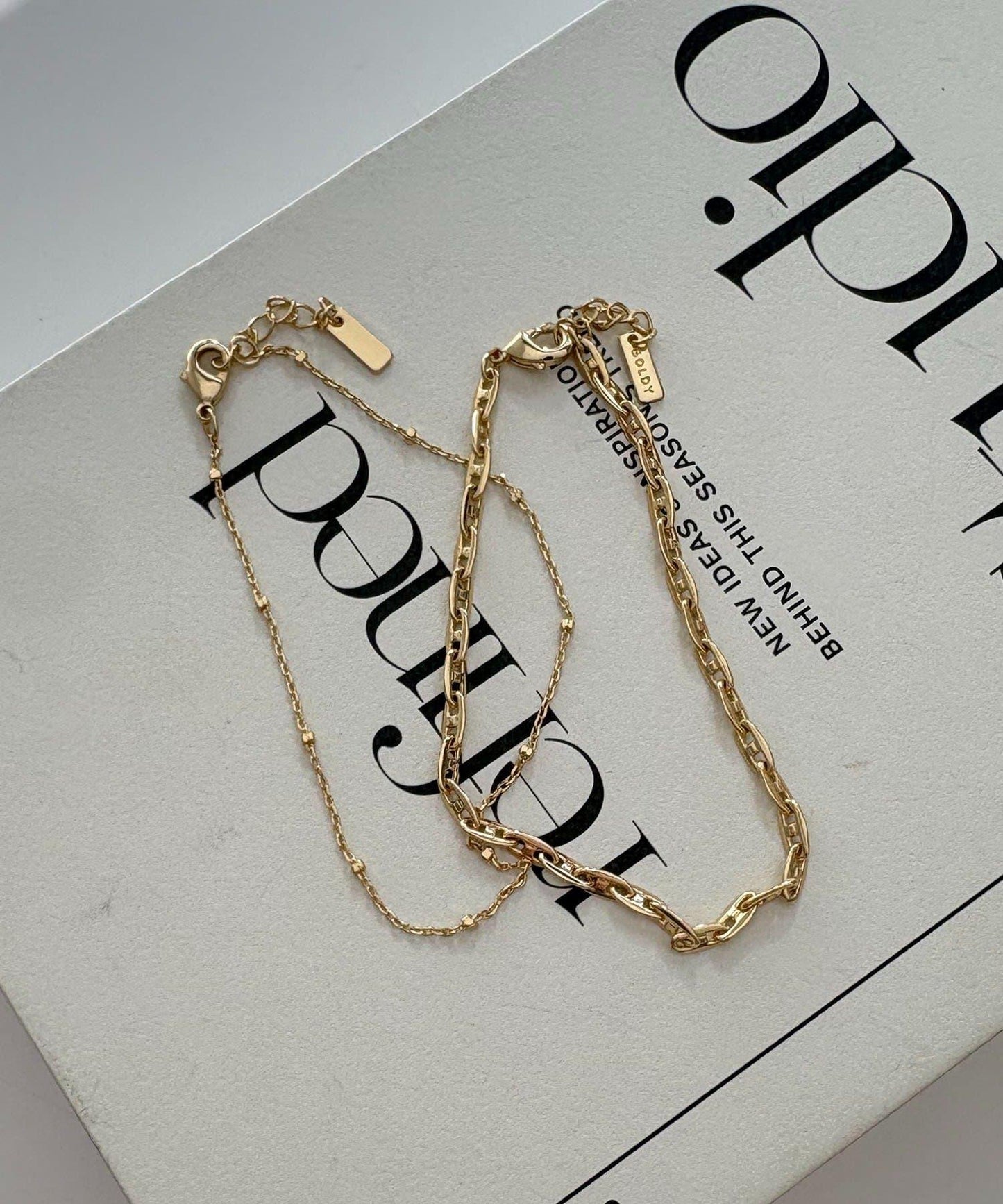 GOLDY 2件套 八字鏈 手鍊
