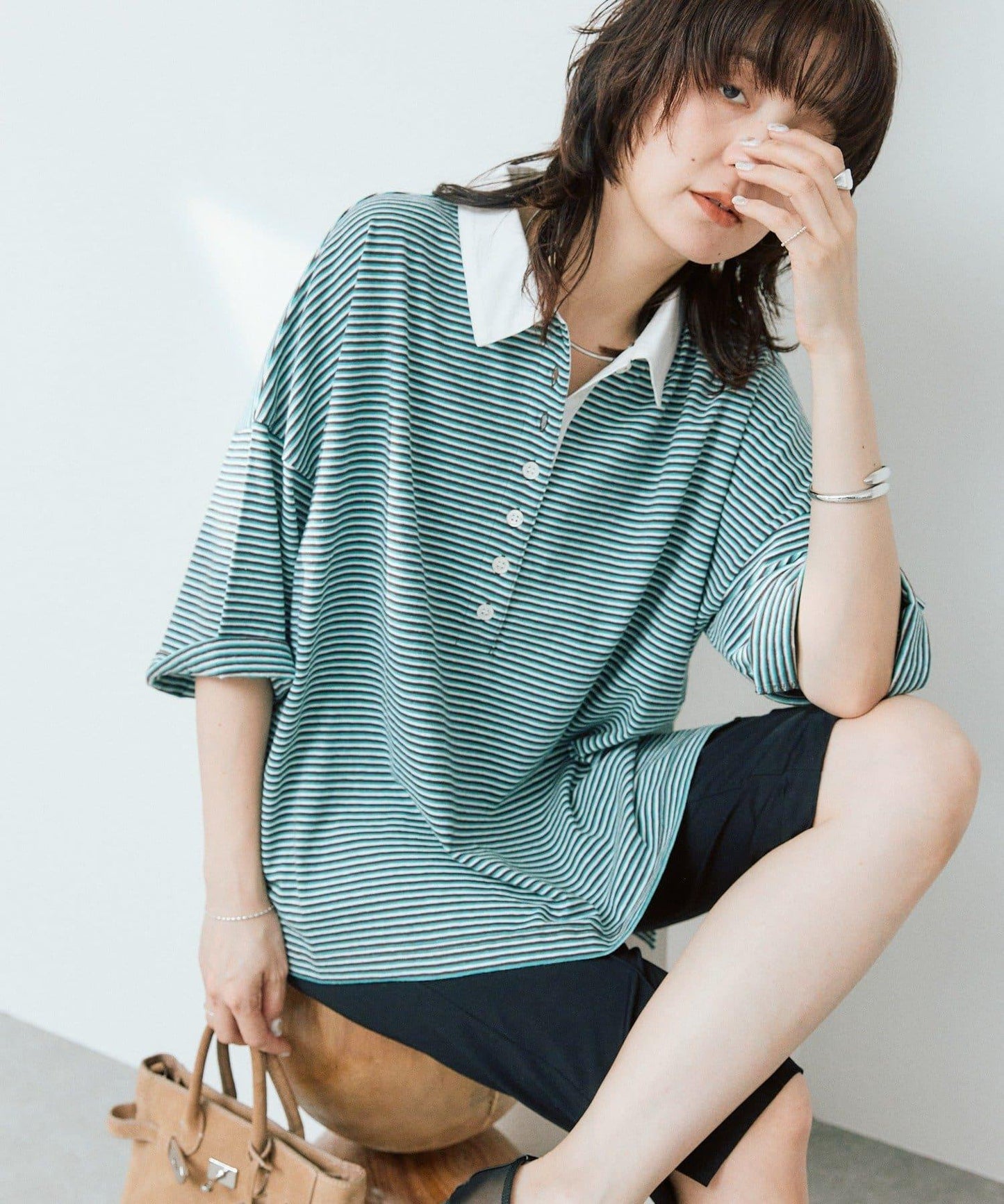 RIVE DROITE 多色條紋Polo衫