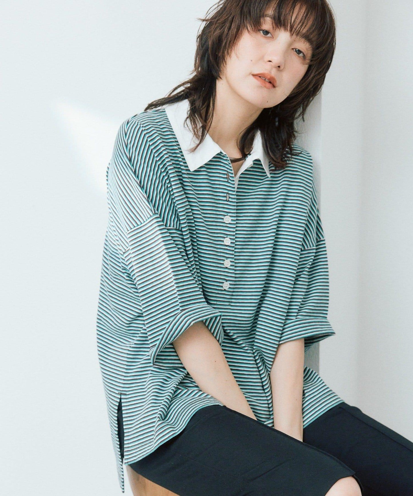 RIVE DROITE 多色條紋Polo衫