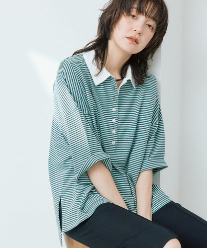 RIVE DROITE 多色條紋Polo衫