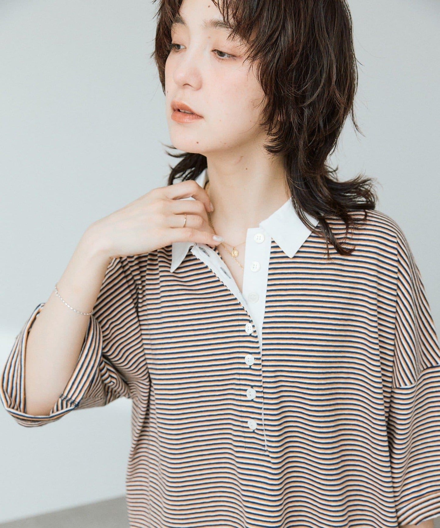 RIVE DROITE 多色條紋Polo衫