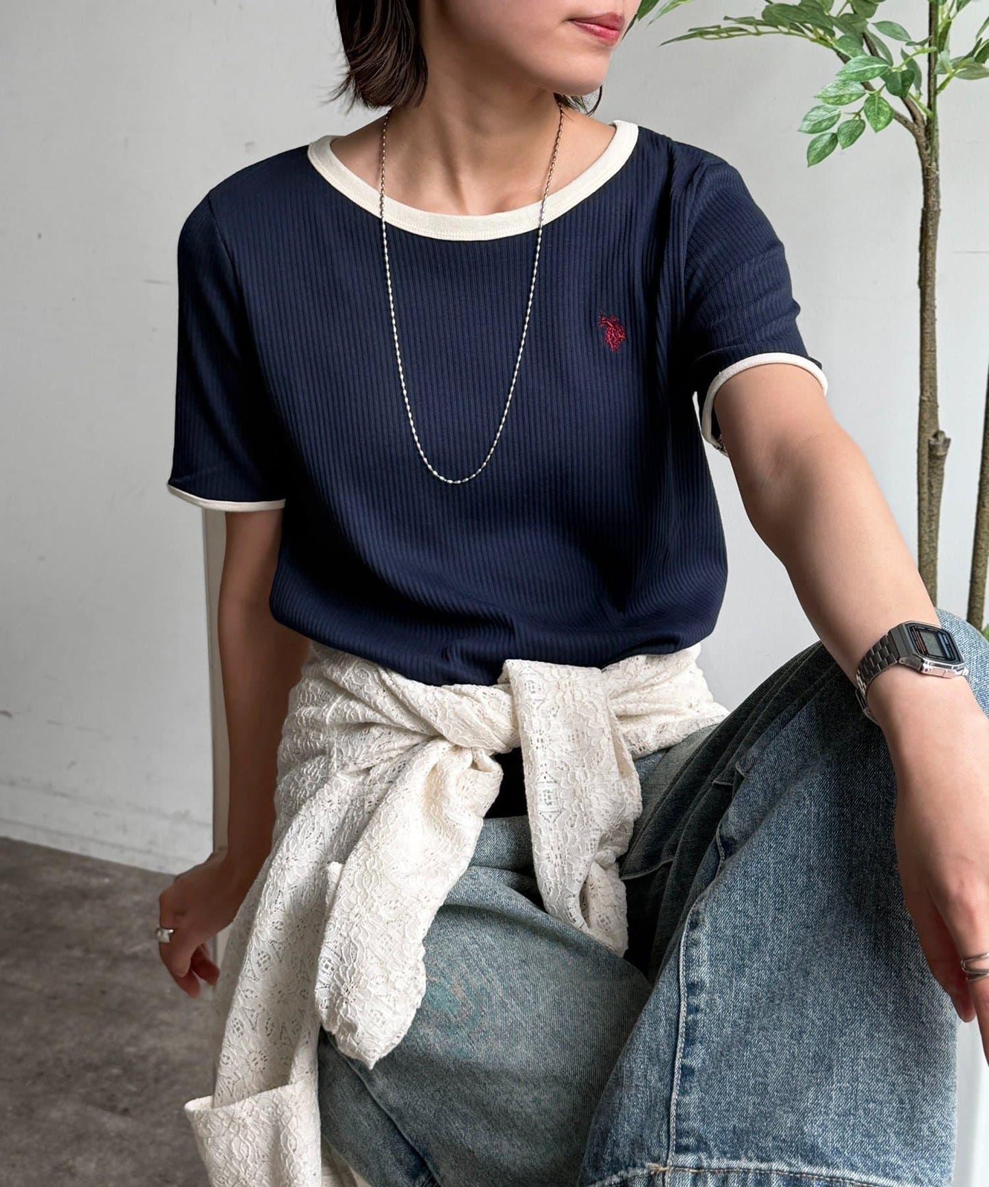 U.S. POLO ASSN. 圓領短袖羅紋T恤