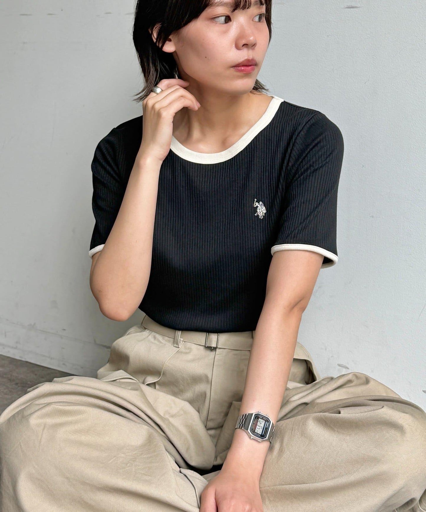 U.S. POLO ASSN. 圓領短袖羅紋T恤