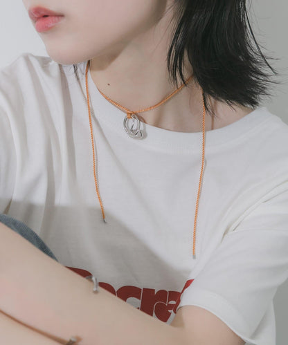 金屬裝飾 彩色繩 Choker 項鍊