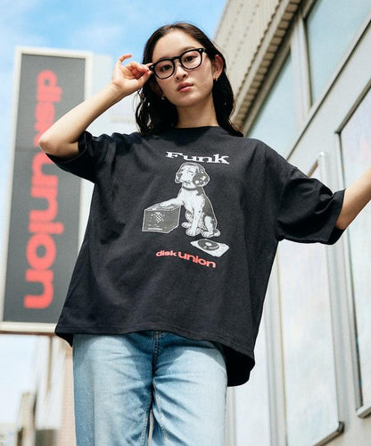 限定聯名 diskunion×FREAK'S STORE 寬鬆版型 比格犬印花 圓領 T恤