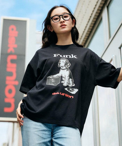 限定聯名 diskunion×FREAK'S STORE 寬鬆版型 比格犬印花 圓領 T恤