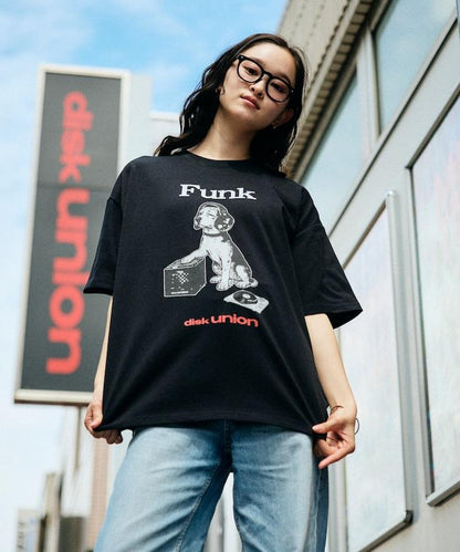 限定聯名 diskunion×FREAK'S STORE 寬鬆版型 比格犬印花 圓領 T恤