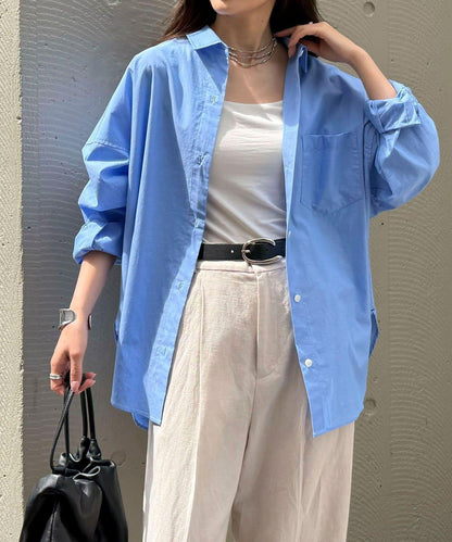 汗漬減輕處理 COTTON 寬鬆設計 外搭襯衫