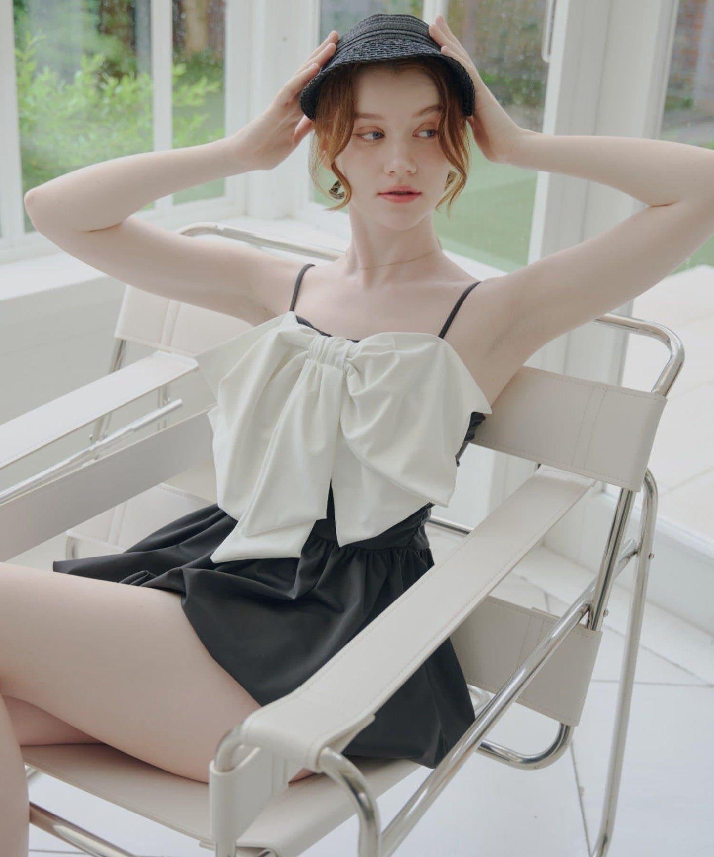 SALON by Chico 前置大蝴蝶結 連體泳衣＋泳褲套裝
