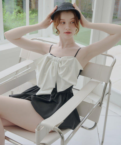 SALON by Chico 前置大蝴蝶結 連體泳衣＋泳褲套裝