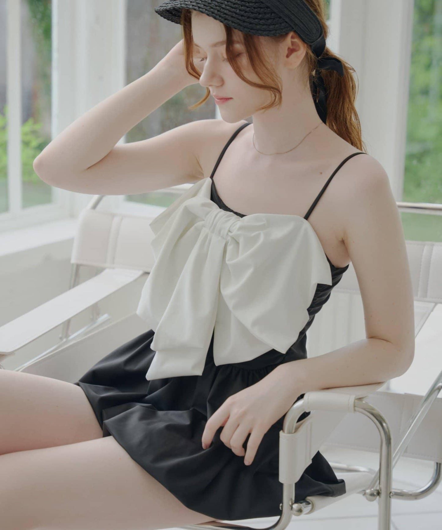 SALON by Chico 前置大蝴蝶結 連體泳衣＋泳褲套裝