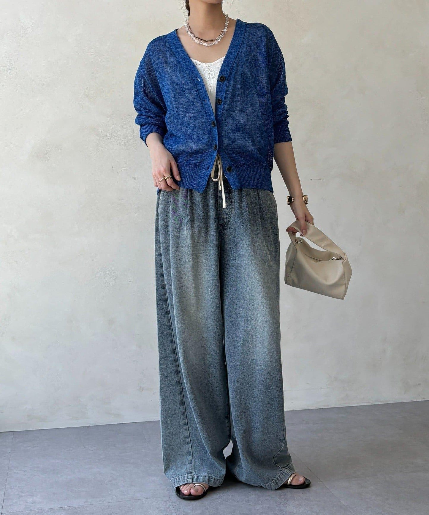 紙紗 前後兩穿 針織開衫