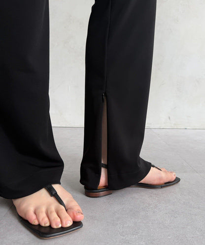 側邊拉鍊 微喇 褲子