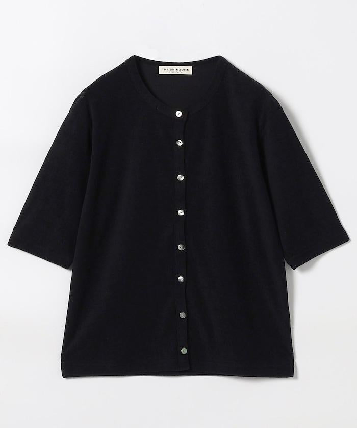 PILE HALF SLEEVE CARDIGAN