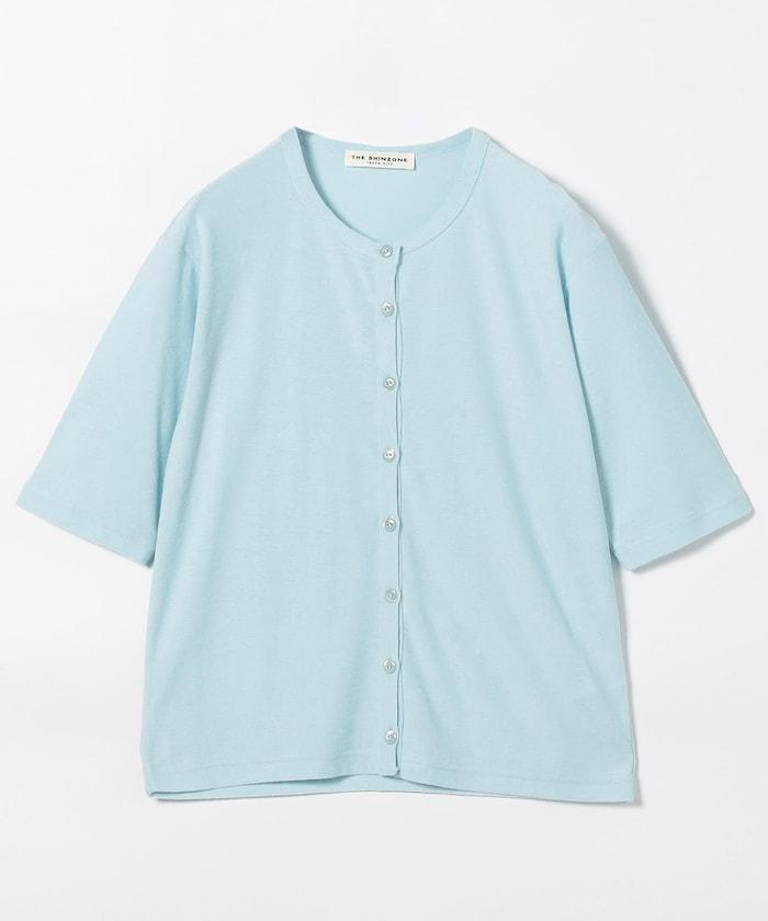 PILE HALF SLEEVE CARDIGAN