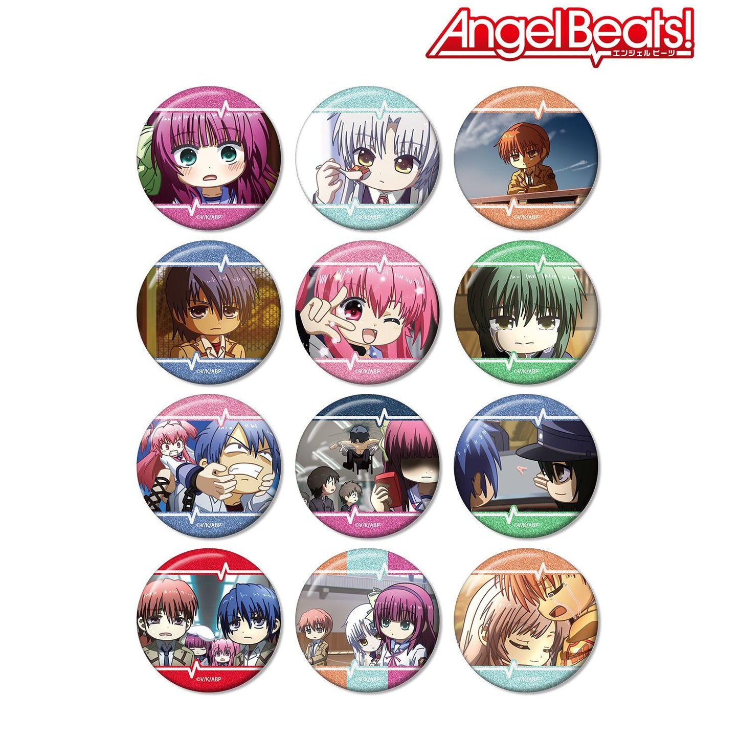 Angel Beats!（天使的心跳） 鬆弛漫畫閃粉系列 12個裝 徽章 完整BOX