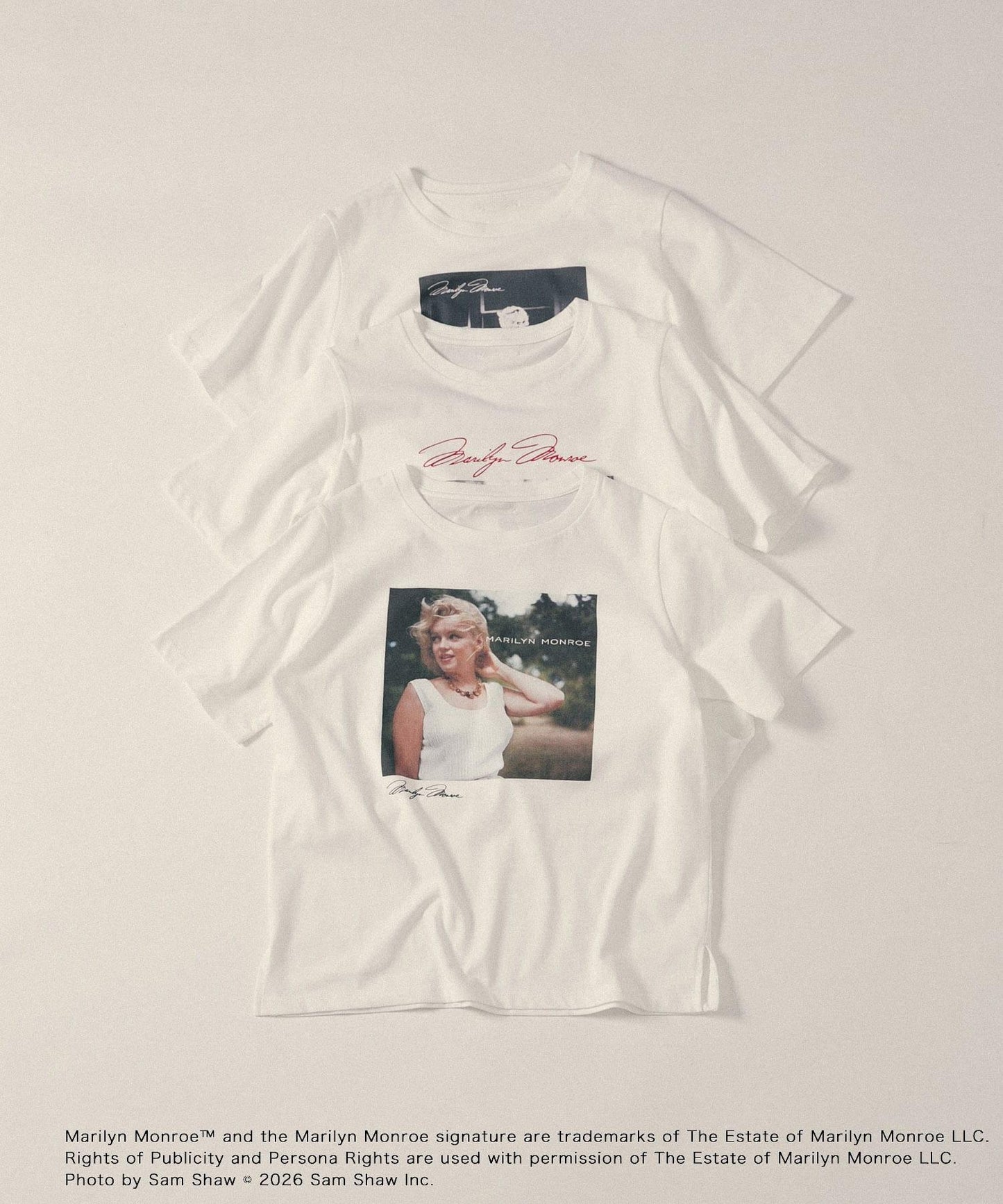 聯名 MARILYNMONROE×SENSE OF PLACE 圖案印花短袖T恤