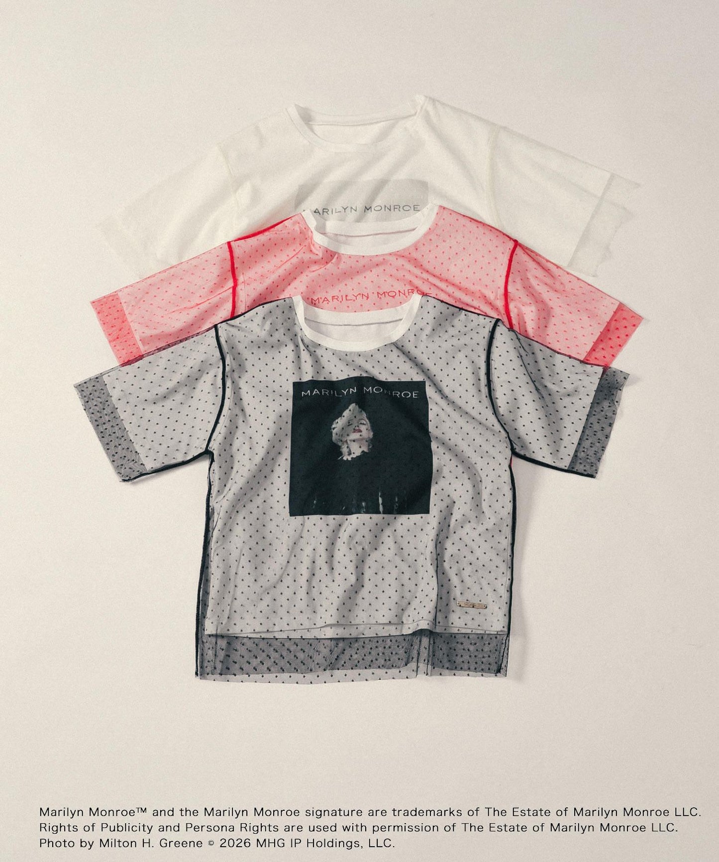 MARILYNMONROE×SENSE OF PLACE 網紗圖案T恤 特別款