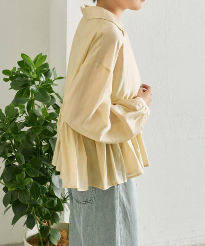 《透け感/ペプラムシルエット》 透視感 荷葉擺廓形 荷葉邊 襯衫式夾克 SUM1 STYLE